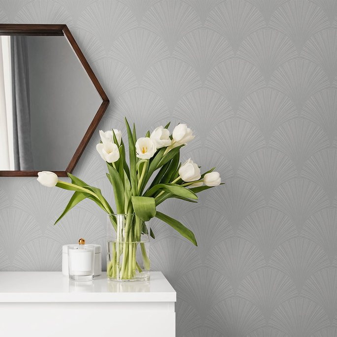 NextWall Peel &amp; Stick Arches Argos Grey Wallpaper image 4 of 4