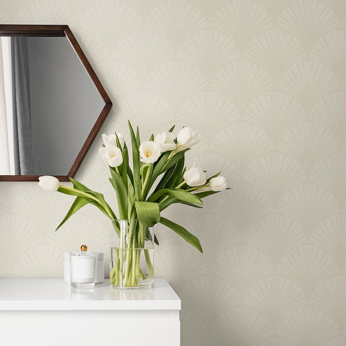 NextWall Peel &amp; Stick Arches Alba Beige Wallpaper image 3 of 4