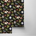 NextWall Peel &amp; Stick Summer Garden Floral Jet Black Wallpaper thumbnail image 2 of 4