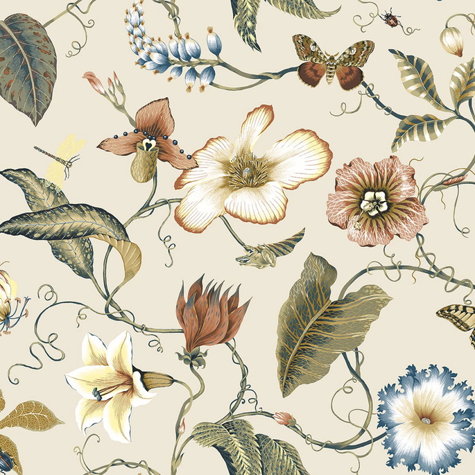 NextWall Peel &amp; Stick Summer Garden Floral Alabaster Wallpaper image 1 of 4