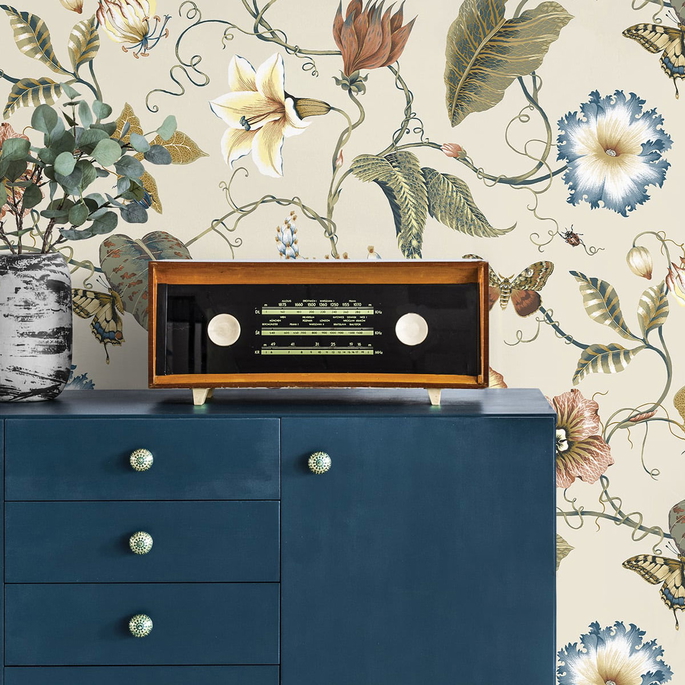 NextWall Peel &amp; Stick Summer Garden Floral Alabaster Wallpaper image 4 of 4