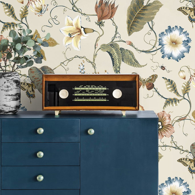 NextWall Peel &amp; Stick Summer Garden Floral Alabaster Wallpaper image 4 of 4