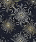 NextWall Peel & Stick Starburst Geo Midnight & Gold Wallpaper