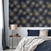 NextWall Peel &amp; Stick Starburst Geo Midnight &amp; Gold Wallpaper thumbnail image 3 of 4