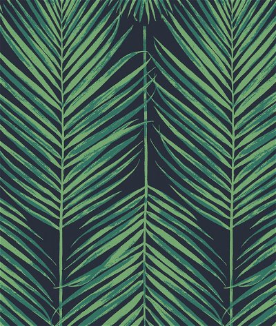 NextWall Peel & Stick Tropic Palm Midnight Blue & Sea Green Wallpaper
