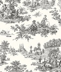 NextWall Peel & Stick Chateau Toile Inkwell Wallpaper