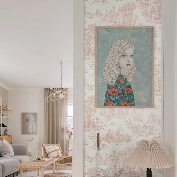 NextWall Peel &amp; Stick Chateau Toile Blush Wallpaper image 4 of 4