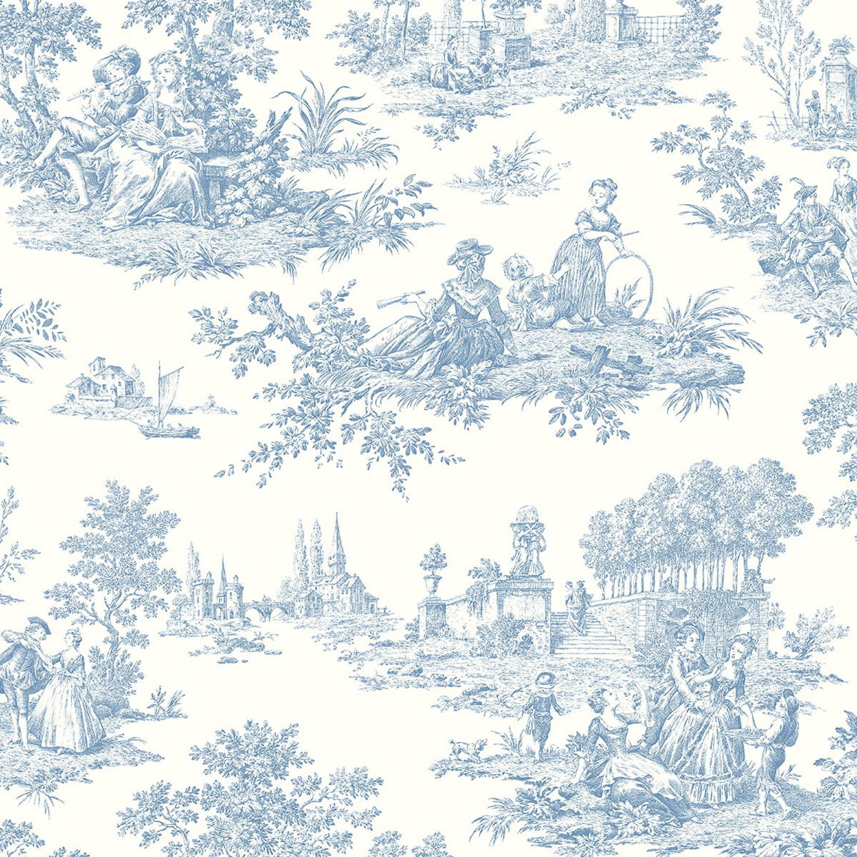 NextWall Blush Chateau Toile Peel And Stick Wallpaper