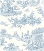 NextWall Peel & Stick Chateau Toile Blue Bell Wallpaper