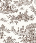 NextWall Peel & Stick Chateau Toile Sable Brown Wallpaper