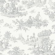 NextWall Peel & Stick Chateau Toile Argos Grey Wallpaper
