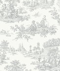 NextWall Peel & Stick Chateau Toile Argos Grey Wallpaper