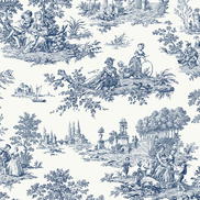 NextWall Peel & Stick Chateau Toile Navy Blue Wallpaper