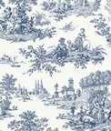 NextWall Peel & Stick Chateau Toile Navy Blue Wallpaper