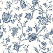 NextWall Peel & Stick Jasmine Chinoiserie Navy Blue Wallpaper
