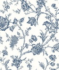 NextWall Peel & Stick Jasmine Chinoiserie Navy Blue Wallpaper