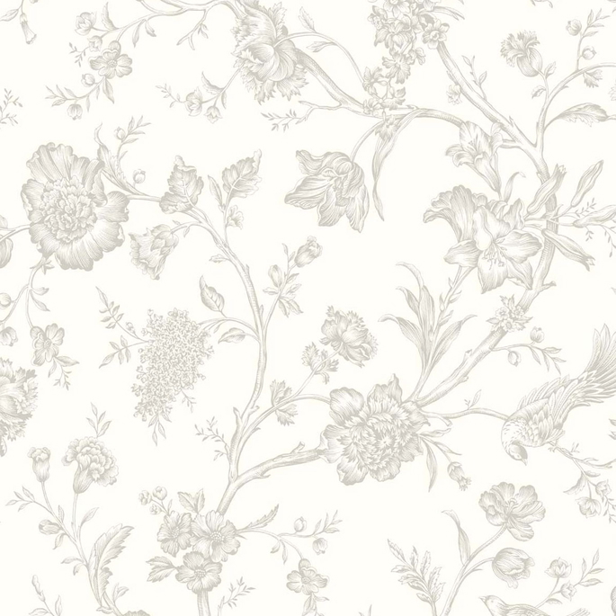 NextWall Peel &amp; Stick Jasmine Chinoiserie Harbor Mist Wallpaper image 1 of 4