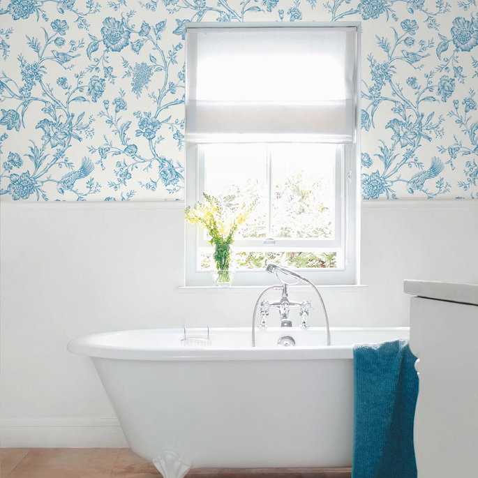 NextWall Peel &amp; Stick Jasmine Chinoiserie Carolina Blue Wallpaper image 3 of 4