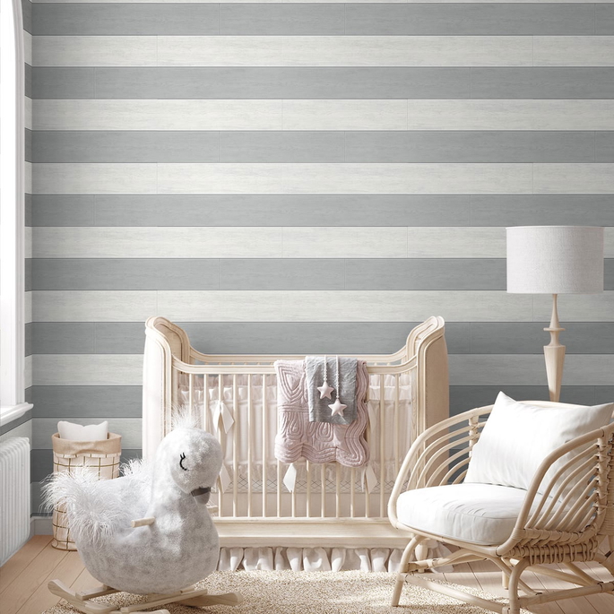 NextWall Peel &amp; Stick Two Toned Shiplap Argos Grey Wallpaper image 3 of 4