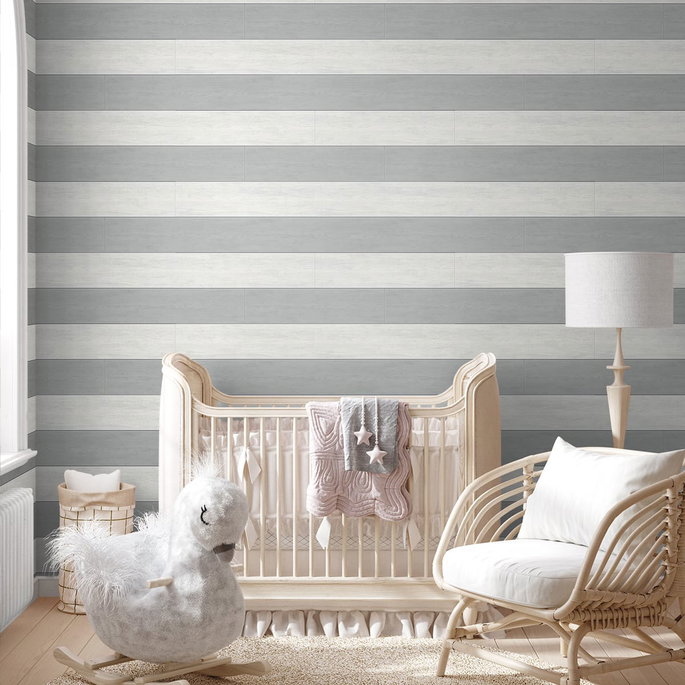 NextWall Peel &amp; Stick Two Toned Shiplap Argos Grey Wallpaper image 3 of 4