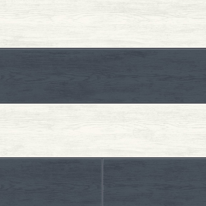 NextWall Peel &amp; Stick Two Toned Shiplap Navy Blue Wallpaper image 1 of 4