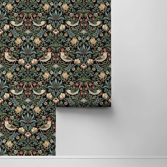 NextWall Peel &amp; Stick Aves Garden Ebony Wallpaper image 2 of 4