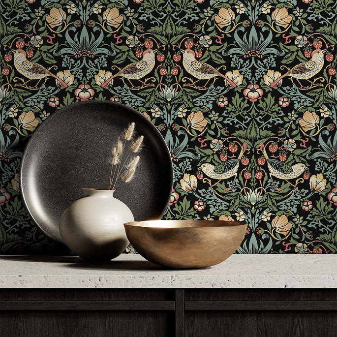NextWall Peel &amp; Stick Aves Garden Ebony Wallpaper image 4 of 4