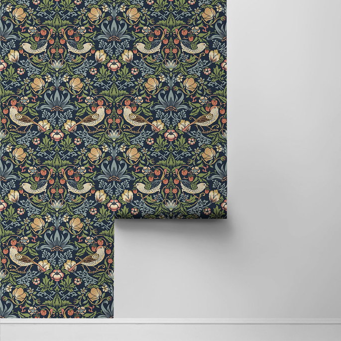 NextWall Peel &amp; Stick Aves Garden Midnight Blue Wallpaper image 2 of 4