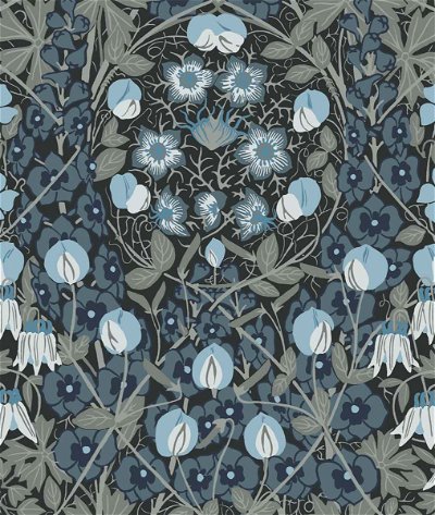 NextWall Peel & Stick Tulip Garden Bluestone Wallpaper