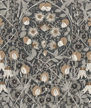 NextWall Peel & Stick Tulip Garden Wrought Iron & Chamois Wallpaper