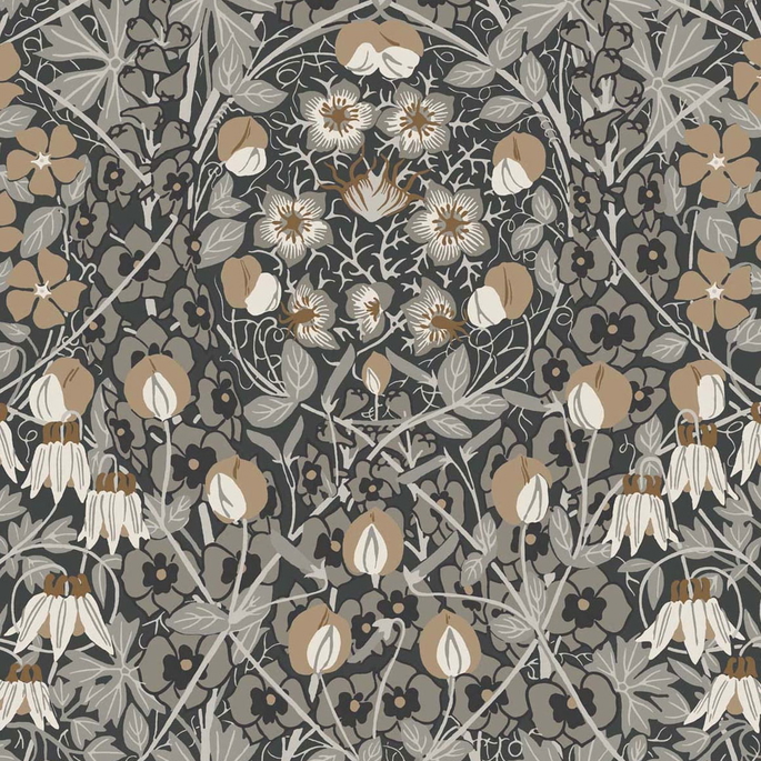 NextWall Peel &amp; Stick Tulip Garden Wrought Iron &amp; Chamois Wallpaper image 1 of 4