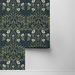 NextWall Peel &amp; Stick Stenciled Floral Navy &amp; Sage Wallpaper thumbnail image 2 of 4