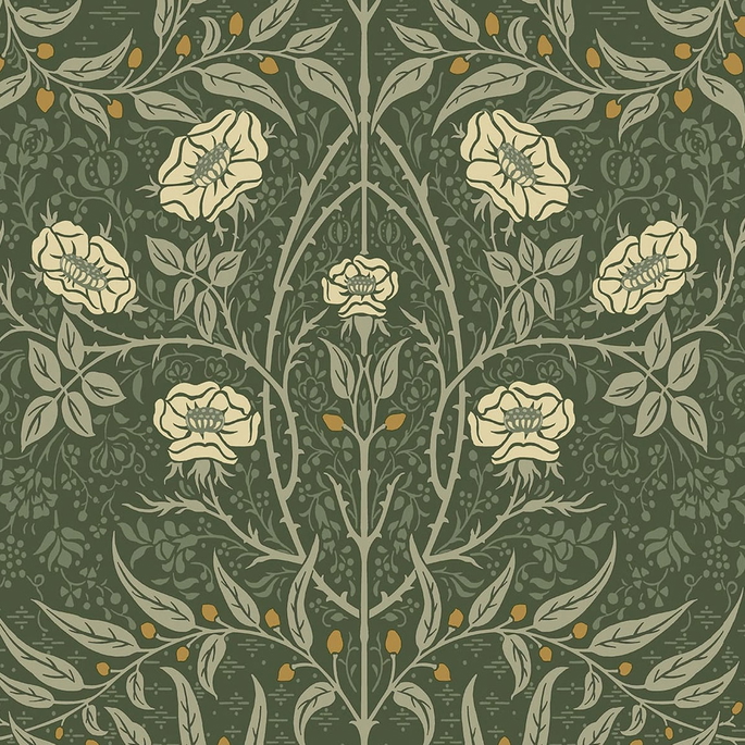 NextWall Peel &amp; Stick Stenciled Floral Evergreen Wallpaper image 1 of 4