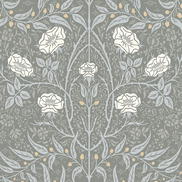NextWall Peel & Stick Stenciled Floral Alloy Grey Wallpaper