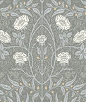 NextWall Peel & Stick Stenciled Floral Alloy Grey Wallpaper