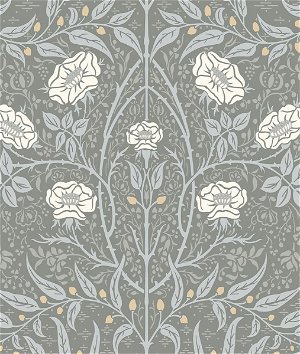 NextWall Peel & Stick Stenciled Floral Alloy Grey Wallpaper