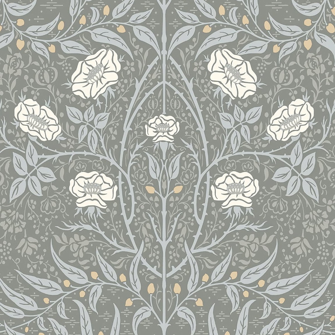 NextWall Peel &amp; Stick Stenciled Floral Alloy Grey Wallpaper image 1 of 4