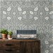 NextWall Peel &amp; Stick Stenciled Floral Alloy Grey Wallpaper thumbnail image 3 of 4