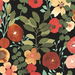 NextWall Peel &amp; Stick Garden Dance Jet Black &amp; Ruby Wallpaper thumbnail image 1 of 4