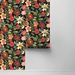 NextWall Peel &amp; Stick Garden Dance Jet Black &amp; Ruby Wallpaper thumbnail image 2 of 4