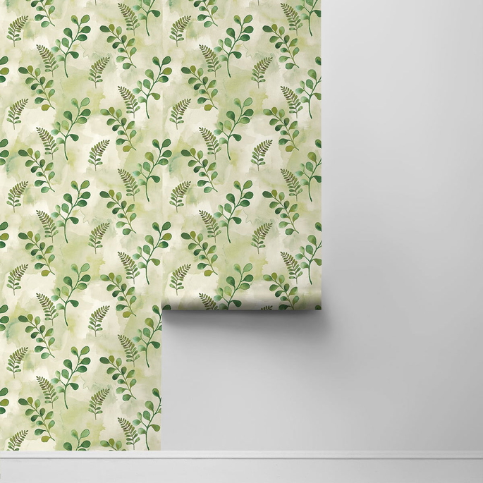 NextWall Peel &amp; Stick Woodland Walk Summer Fern Wallpaper image 2 of 4