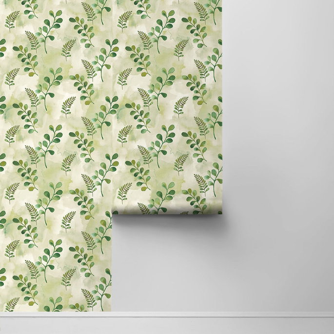 NextWall Peel &amp; Stick Woodland Walk Summer Fern Wallpaper image 2 of 4
