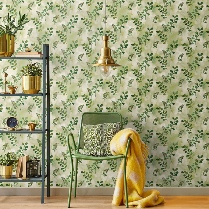 NextWall Peel &amp; Stick Woodland Walk Summer Fern Wallpaper image 4 of 4