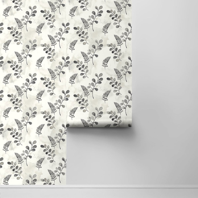 NextWall Peel &amp; Stick Woodland Walk Steel Grey  Wallpaper image 2 of 4