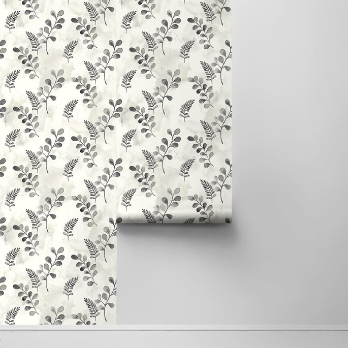 NextWall Peel &amp; Stick Woodland Walk Steel Grey  Wallpaper image 2 of 4