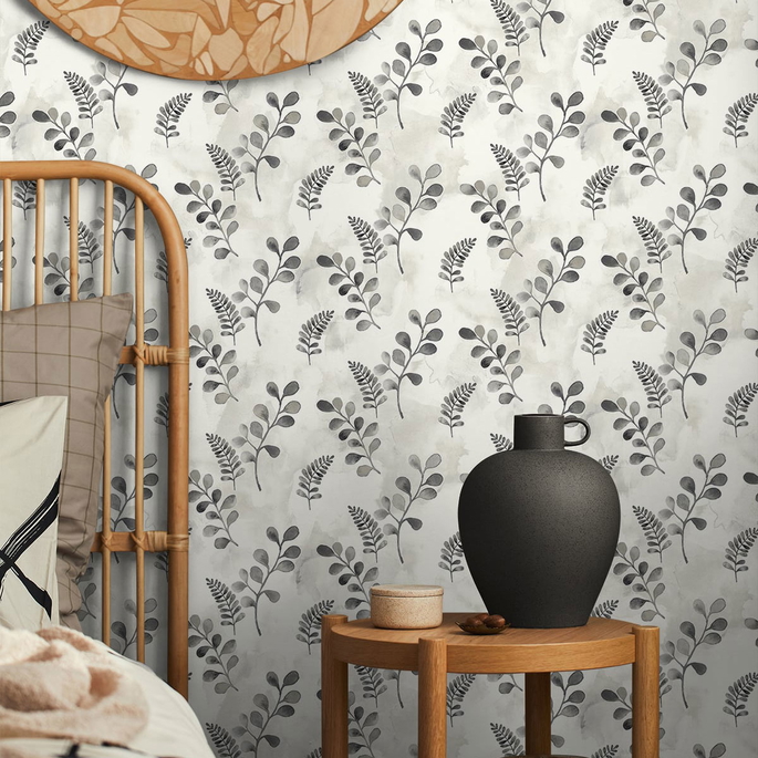 NextWall Peel &amp; Stick Woodland Walk Steel Grey  Wallpaper image 4 of 4