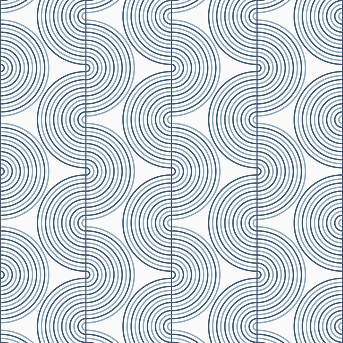 NextWall Peel &amp; Stick Zen Geo Prussian Blue Wallpaper image 1 of 4