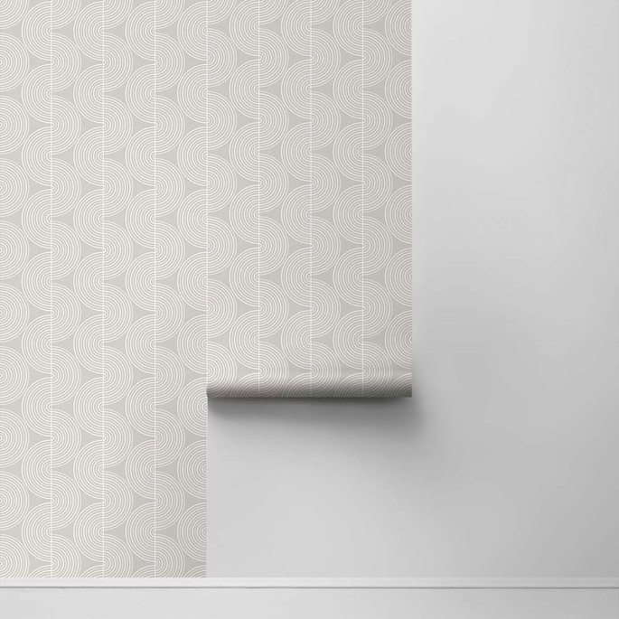 NextWall Peel &amp; Stick Zen Geo Alloy Grey Wallpaper image 2 of 4