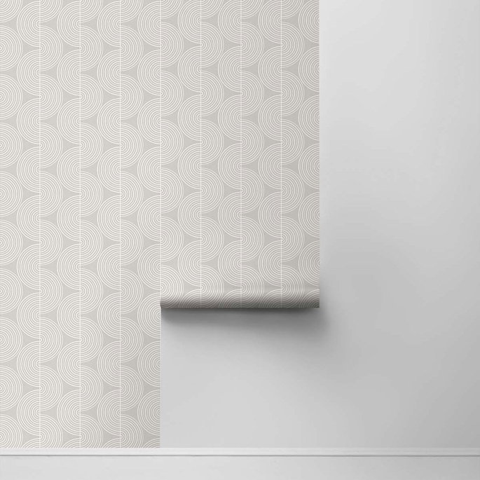 NextWall Peel &amp; Stick Zen Geo Alloy Grey Wallpaper image 2 of 4