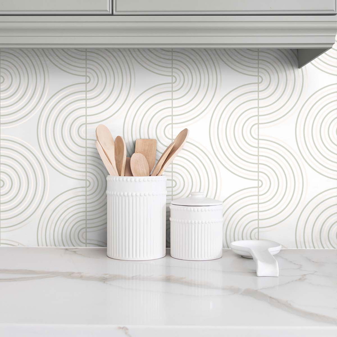 NextWall Peel &amp; Stick Zen Geo Lunar Rock &amp; Metallic Pearl Wallpaper image 4 of 4